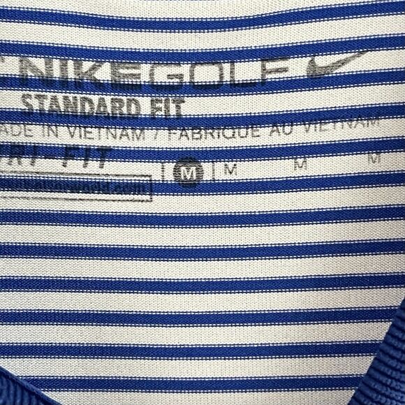 Nike Golf Performance Dri Fit Polo Shirt Mens Medium Striped Short Sleeve Logo - Picture 2 of 11
